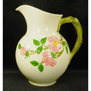 Franciscan Ware Large Desert Rose Pitcher 9" Made in California Mark Vtg c1950
